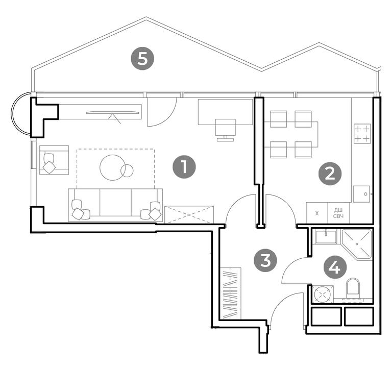 1-BD Apartment Sale, 52.6 sq. m. at Nametkin Tower, Namyotkina Street, 10А, Moscow, Russia #1 1-BD Apartment Sale, 52.6 sq. m. at Nametkin Tower, Namyotkina Street, 10А, Moscow, Russia #1