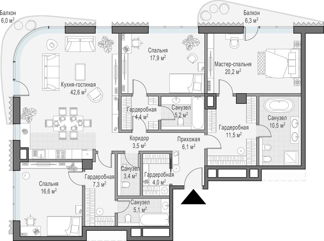 2-BD Apartment Sale, 162.7平方米 at Lavrushinskiy, Lavrushinsky Lane, 11к1, Moscow, Russia #1 2-BD Apartment Sale, 162.7平方米 at Lavrushinskiy, Lavrushinsky Lane, 11к1, Moscow, Russia #1