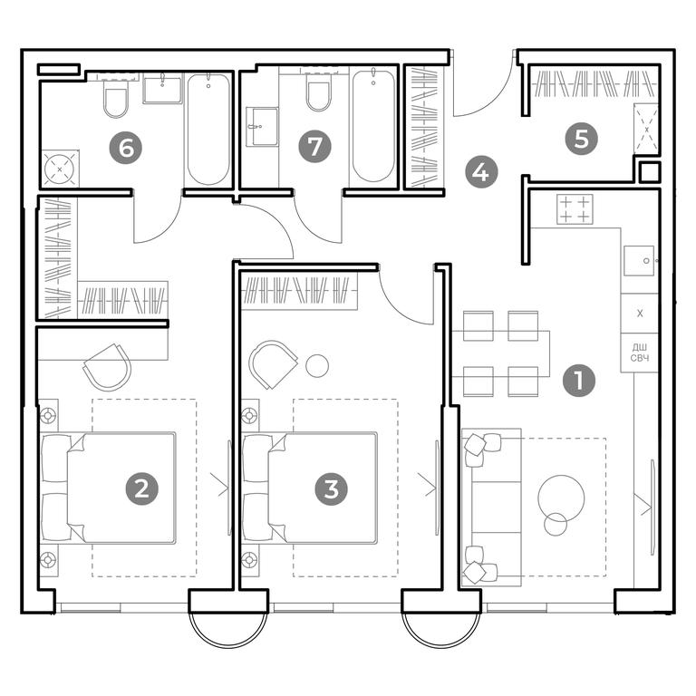 2-BD Apartment Sale, 73 sq. m. at Nametkin Tower, Namyotkina Street, 10А, Moscow, Russia #1 2-BD Apartment Sale, 73 sq. m. at Nametkin Tower, Namyotkina Street, 10А, Moscow, Russia #1