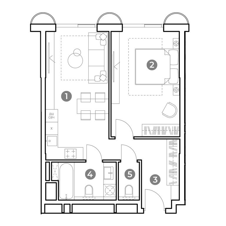 1-BD Apartment Sale, 50.2平方米 at Nametkin Tower, Namyotkina Street, 10А, Moscow, Russia #1 1-BD Apartment Sale, 50.2平方米 at Nametkin Tower, Namyotkina Street, 10А, Moscow, Russia #1
