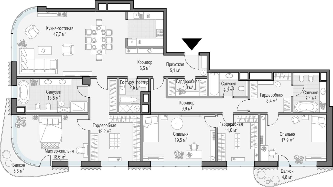 2-BD Apartment Sale, 113.3 sq. m. at Lavrushinskiy, Lavrushinsky Lane, 11к1, Moscow, Russia #1