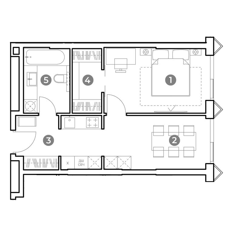 1-BD Apartment Sale, 42.9 sq. m. at Nametkin Tower, Namyotkina Street, 10А, Moscow, Russia #1 1-BD Apartment Sale, 42.9 sq. m. at Nametkin Tower, Namyotkina Street, 10А, Moscow, Russia #1