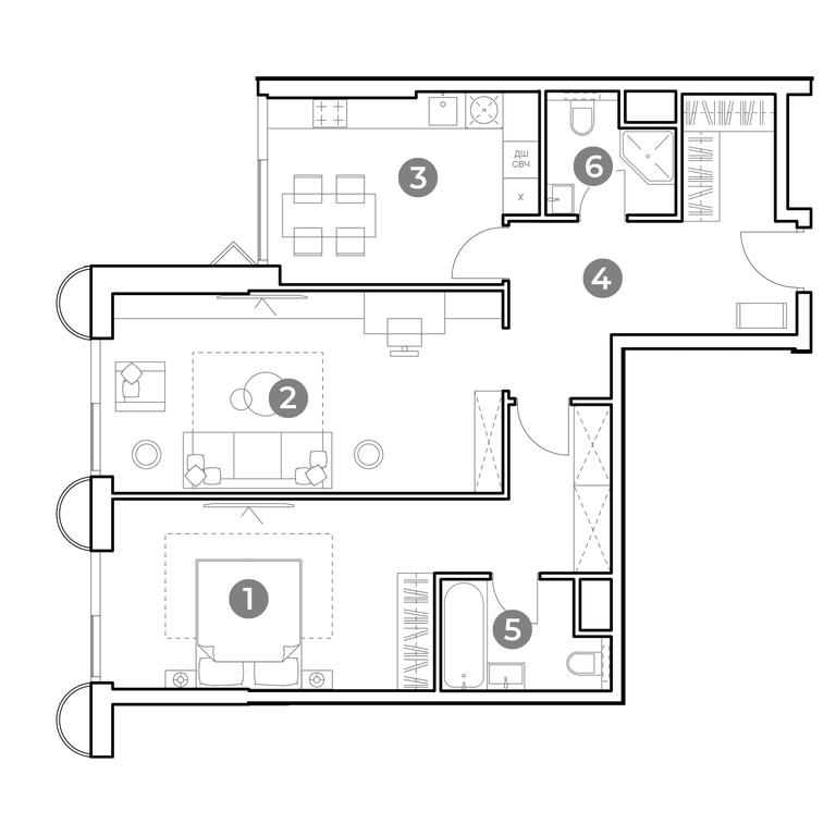 1-BD Apartment Sale, 77.8平方米 at Nametkin Tower, Namyotkina Street, 10А, Moscow, Russia #2 1-BD Apartment Sale, 77.8平方米 at Nametkin Tower, Namyotkina Street, 10А, Moscow, Russia #2