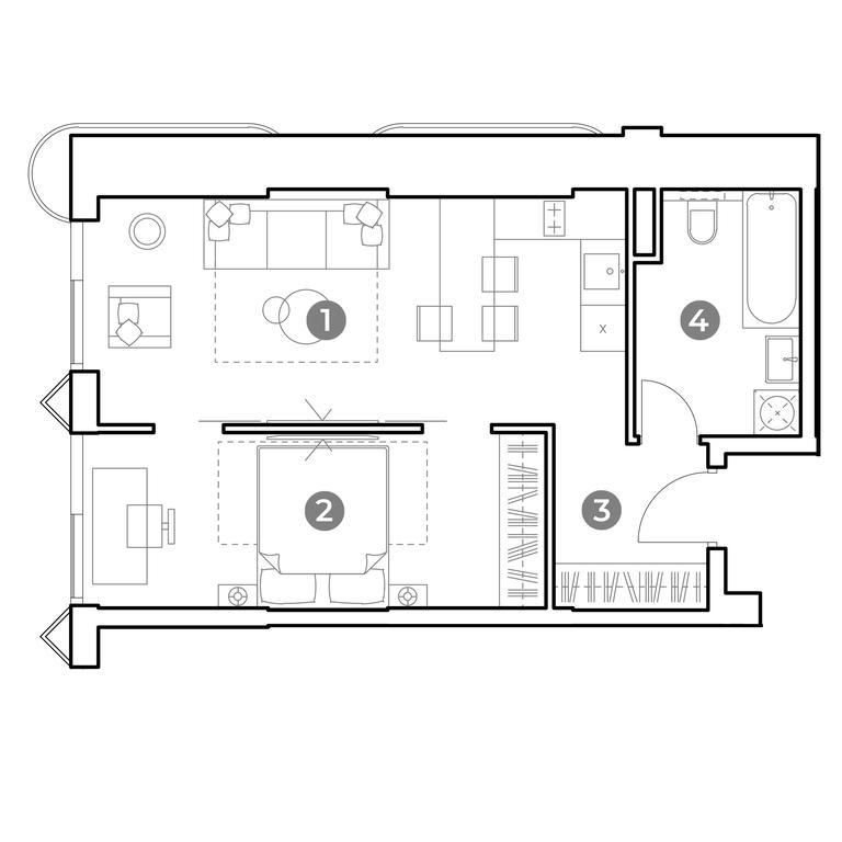 1-BD Apartment Sale, 45.6平方米 at Nametkin Tower, Namyotkina Street, 10А, Moscow, Russia #1 1-BD Apartment Sale, 45.6平方米 at Nametkin Tower, Namyotkina Street, 10А, Moscow, Russia #1
