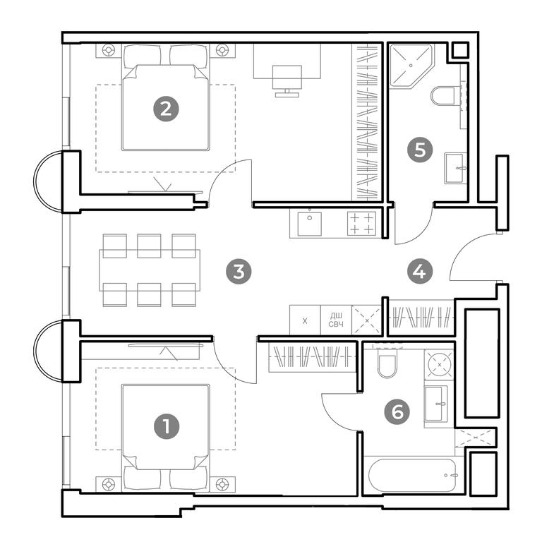1-BD Apartment Sale, 65.2 sq. m. at Nametkin Tower, Namyotkina Street, 10А, Moscow, Russia #2 1-BD Apartment Sale, 65.2 sq. m. at Nametkin Tower, Namyotkina Street, 10А, Moscow, Russia #2