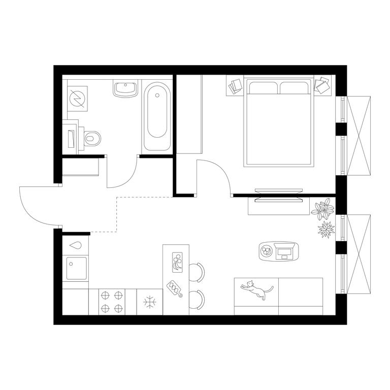 1-BD Apartment Sale, 32.5 sq. m. at Salarevo Park, Salaryevskaya Street, 8к1, Moskovskiy Settlement, Moscow, Russia #1