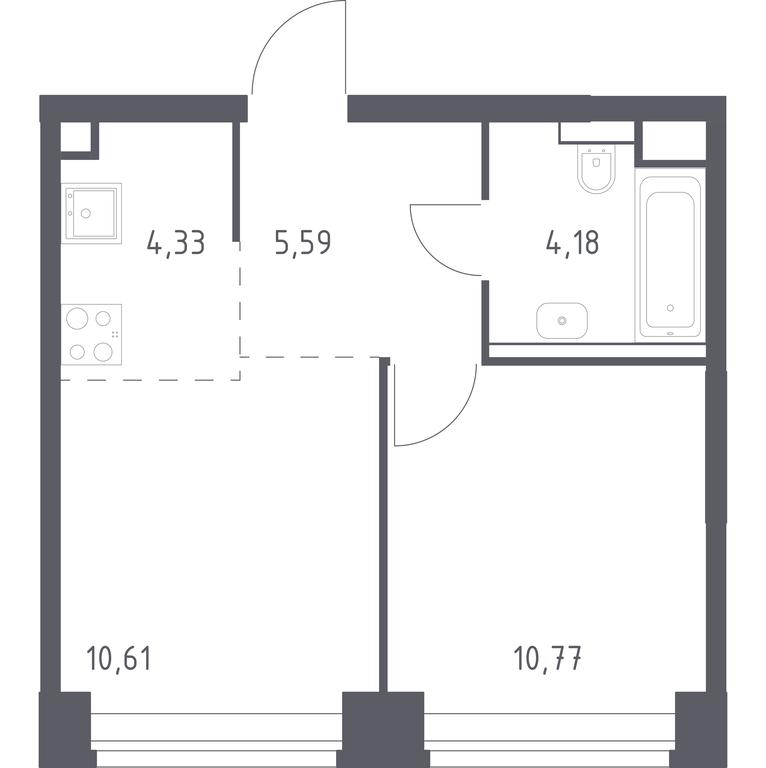 Apartment Sale, 35.48 sq. m. at Nova, Bratyev Fonchenko Street, вл21, Moscow, Russia #1