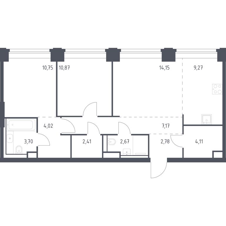 1-BD Apartment Sale, 71.9 sq. m. at Nova, Bratyev Fonchenko Street, вл21, Moscow, Russia #1 1-BD Apartment Sale, 71.9 sq. m. at Nova, Bratyev Fonchenko Street, вл21, Moscow, Russia #1