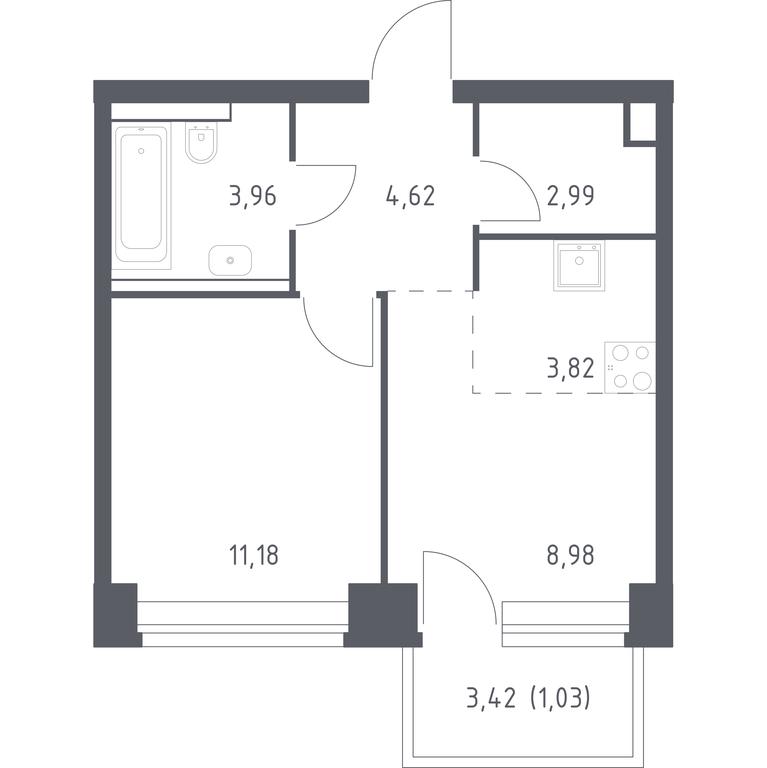 Apartment Sale, 36.58平方米 at Nova, Bratyev Fonchenko Street, вл21, Moscow, Russia #1 Apartment Sale, 36.58平方米 at Nova, Bratyev Fonchenko Street, вл21, Moscow, Russia #1
