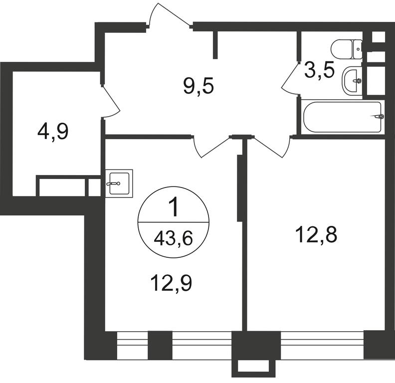 Apartment Sale, 43.6平方米 at Pervyi Moskovskiy, ulitsa Bianki, 1, Moskovskiy, Moscow, Russia #2 Apartment Sale, 43.6平方米 at Pervyi Moskovskiy, ulitsa Bianki, 1, Moskovskiy, Moscow, Russia #2