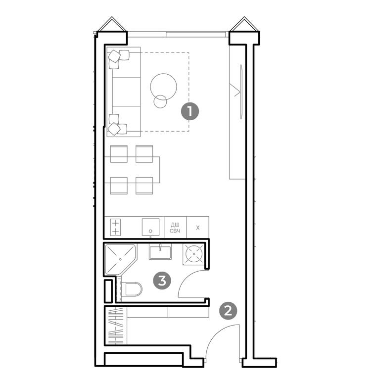 Apartment Sale, 31.1 sq. m. at Nametkin Tower, Namyotkina Street, 10А, Moscow, Russia #1