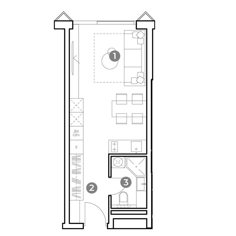 Apartment Sale, 27.7 sq. m. at Nametkin Tower, Namyotkina Street, 10А, Moscow, Russia #1