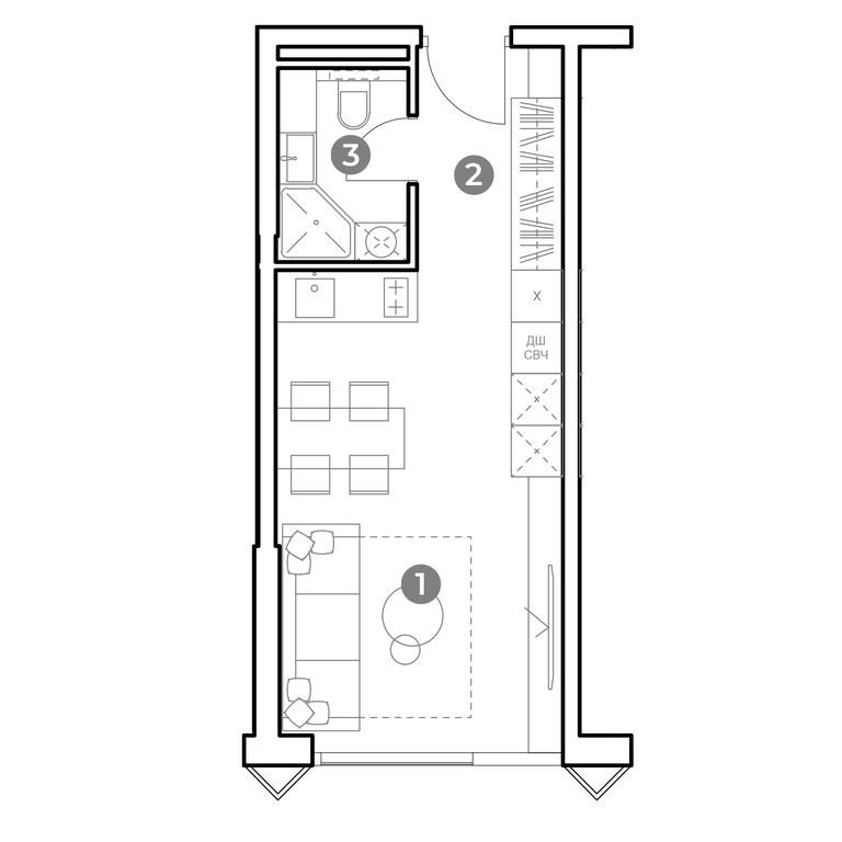 Apartment Sale, 27平方米 at Nametkin Tower, Namyotkina Street, 10А, Moscow, Russia #1