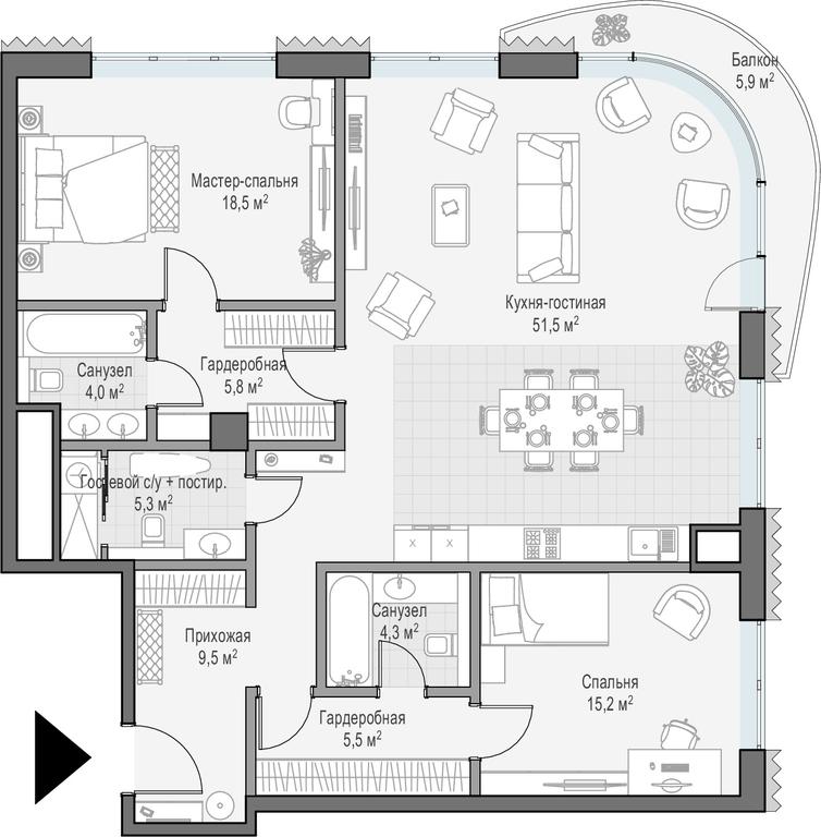 2-BD Apartment Sale, 121.4 sq. m. at Lavrushinskiy, Lavrushinsky Lane, 11к1, Moscow, Russia #1 2-BD Apartment Sale, 121.4 sq. m. at Lavrushinskiy, Lavrushinsky Lane, 11к1, Moscow, Russia #1