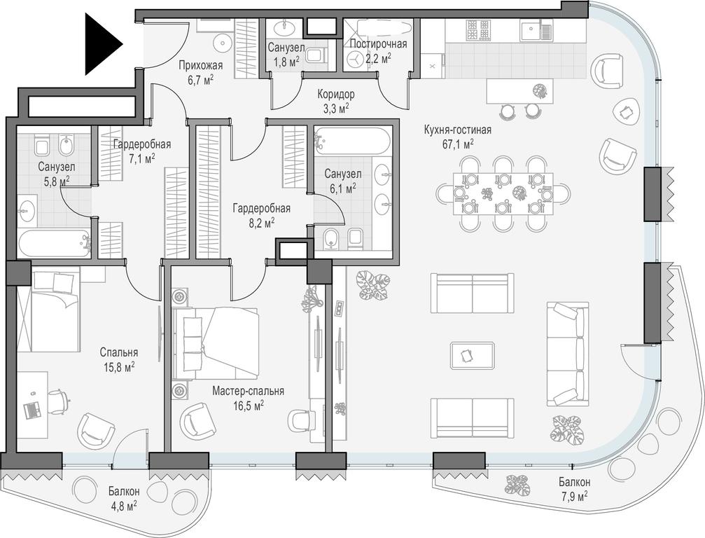 2-BD Apartment Sale, 143.3 sq. m. at Lavrushinskiy, Lavrushinsky Lane, 11к1, Moscow, Russia #1