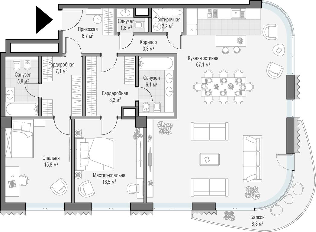 3-BD Apartment Sale, 141.7 sq. m. at Lavrushinskiy, Lavrushinsky Lane, 11к1, Moscow, Russia #1