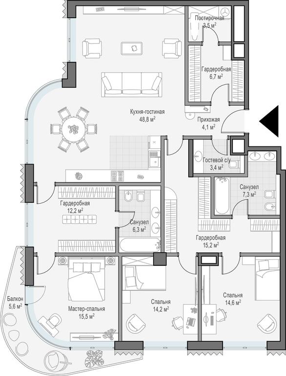 2-BD Apartment Sale, 154.5 sq. m. at Lavrushinskiy, Lavrushinsky Lane, 11к1, Moscow, Russia #1