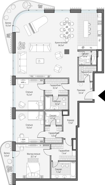 3-BD Apartment Sale, 199.7平方米 at Lavrushinskiy, Lavrushinsky Lane, 11к1, Moscow, Russia #1