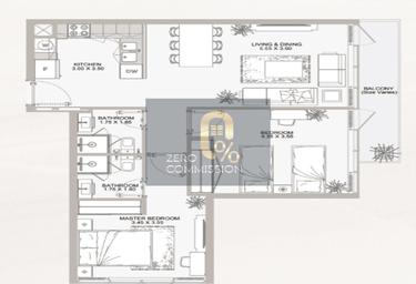 2-BD Apartment Sale, 845 sq. ft. at Plaza Masdar City, Plaza, Masdar City, Abu Dhabi, UAE #4