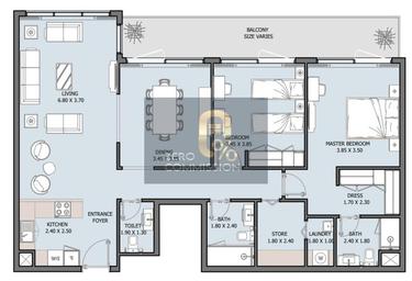 3-BD Apartment Sale, 1,000 sq. ft. at The Icon Tower, Yas Bay, Yas Island, Abu Dhabi, UAE #4