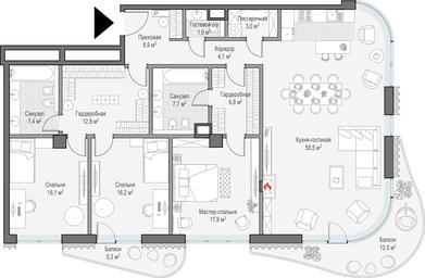 2-BD Apartment Sale, 162.5 sq. m. at Lavrushinskiy, Lavrushinsky Lane, 11к1, Moscow, Russia #2