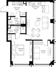 2-BD Apartment Sale, 64.4 sq. m. at Symphony 34, 2nd Khutorskaya Street, 38А, Moscow, Russia #3