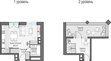 1-BD Apartment Sale, 51.8平方米 at Dostizhenie, Akademika Korolyova Street, 21, Moscow, Russia #4