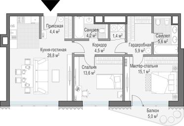 1-BD Apartment Sale, 85.7平方米 at Lavrushinskiy, Lavrushinsky Lane, 11к1, Moscow, Russia #2