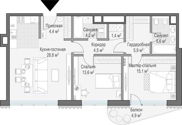 1-BD Apartment Sale, 85.7 sq. m. at Lavrushinskiy, Lavrushinsky Lane, 11к1, Moscow, Russia #2 1-BD Apartment Sale, 85.7 sq. m. at Lavrushinskiy, Lavrushinsky Lane, 11к1, Moscow, Russia #2