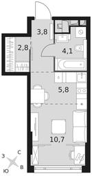 Apartment Sale, 27.2 sq. m. at Rotterdam, Varshavskoye Highway, 37Ак1с2, Moscow, Russia #3 Apartment Sale, 27.2 sq. m. at Rotterdam, Varshavskoye Highway, 37Ак1с2, Moscow, Russia #3