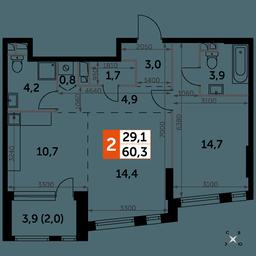 2-BD Apartment Sale, 60.3 sq. m. at Rotterdam, Varshavskoye Highway, 37Ак1с2, Moscow, Russia #2 2-BD Apartment Sale, 60.3 sq. m. at Rotterdam, Varshavskoye Highway, 37Ак1с2, Moscow, Russia #2