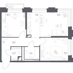 3-BD Apartment Sale, 125.55 sq. m. at Vereiskaya 41, Vereyskaya Street, 41, Moscow, Russia #3
