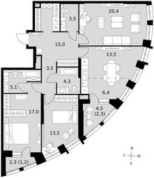 4-BD Apartment Sale, 104.8平方米 at Sydney City, Shenogina Street, 2, Moscow, Russia #3 4-BD Apartment Sale, 104.8平方米 at Sydney City, Shenogina Street, 2, Moscow, Russia #3