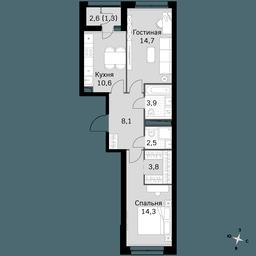 2-BD Apartment Sale, 59.2 sq. m. at Sky Garden, Stroitelny Drive, 9с6, Moscow, Russia #2 2-BD Apartment Sale, 59.2 sq. m. at Sky Garden, Stroitelny Drive, 9с6, Moscow, Russia #2