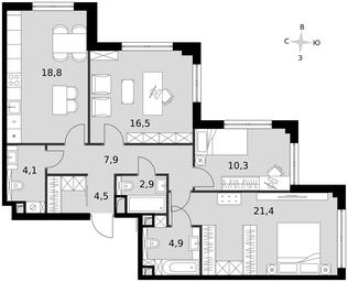 3-BD Apartment Sale, 91.2 sq. m. at Sydney City, Shenogina Street, 2, Moscow, Russia #3 3-BD Apartment Sale, 91.2 sq. m. at Sydney City, Shenogina Street, 2, Moscow, Russia #3