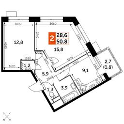 2-BD Apartment Sale, 52.1 sq. m. at Datskiy Kvartal, Datskiy Kvartal Residential Complex, posyolok Nagornoye, Mytishi Urban District, Moscow Region, Russia #2 2-BD Apartment Sale, 52.1 sq. m. at Datskiy Kvartal, Datskiy Kvartal Residential Complex, posyolok Nagornoye, Mytishi Urban District, Moscow Region, Russia #2