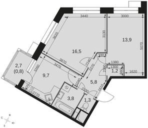 2-BD Apartment Sale, 54.4 sq. m. at Datskiy Kvartal, Datskiy Kvartal Residential Complex, posyolok Nagornoye, Mytishi Urban District, Moscow Region, Russia #4