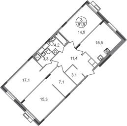 3-BD Apartment Sale, 91.9 sq. m. at Rezidentsii Skolkovo, Kashtanovaya ulitsa, 1, rabochiy posyolok Zarechye, Odintsovskiy City District, Moscow Region, Russia #2 3-BD Apartment Sale, 91.9 sq. m. at Rezidentsii Skolkovo, Kashtanovaya ulitsa, 1, rabochiy posyolok Zarechye, Odintsovskiy City District, Moscow Region, Russia #2