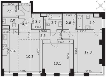 2-BD Apartment Sale, 78.7 sq. m. at Sydney City, Shenogina Street, 2, Moscow, Russia #4
