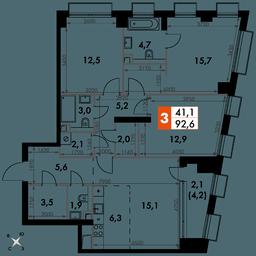 4-BD Apartment Sale, 92.6 sq. m. at Sydney City, Shenogina Street, 2, Moscow, Russia #2 4-BD Apartment Sale, 92.6 sq. m. at Sydney City, Shenogina Street, 2, Moscow, Russia #2