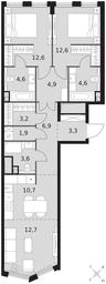 3-BD Apartment Sale, 81.6 sq. m. at Sydney City, Shenogina Street, 2, Moscow, Russia #3