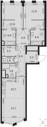 3-BD Apartment Sale, 81.6 sq. m. at Sydney City, Shenogina Street, 2, Moscow, Russia #4