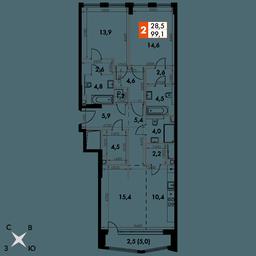 3-BD Apartment Sale, 99.1 sq. m. at Sydney City, Shenogina Street, 2, Moscow, Russia #2