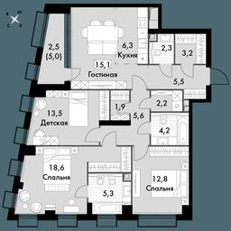 4-BD Apartment Sale, 99 sq. m. at Sydney City, Shenogina Street, 2, Moscow, Russia #3