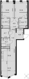 3-BD Apartment Sale, 82.9 sq. m. at Sydney City, Shenogina Street, 2, Moscow, Russia #4
