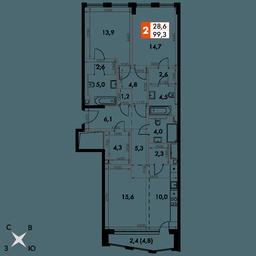 3-BD Apartment Sale, 99.3 sq. m. at Sydney City, Shenogina Street, 2, Moscow, Russia #2