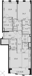3-BD Apartment Sale, 99.3 sq. m. at Sydney City, Shenogina Street, 2, Moscow, Russia #4