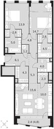 3-BD Apartment Sale, 99.3 sq. m. at Sydney City, Shenogina Street, 2, Moscow, Russia #3