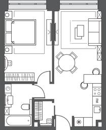 2-BD Apartment Sale, 47.8平方米 at AFI Park Voroncovskiy, Akademika Chelomeya Street, 7Ас2, Moscow, Russia #4