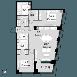 Продажа 2-комн. квартиры, 89,1 м² в ЖК «Сидней Сити (Sydney City)», улица Шеногина, 2, Москва, Россия #3